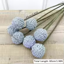 7 Heads 1.96ft Artificial Pompom Ball Plant Branch DIY Wedding Flower Arrangement Material Home Room Table Deco Photo Prop A8349