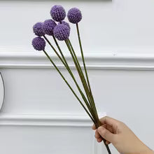 7 Heads 1.96ft Artificial Pompom Ball Plant Branch DIY Wedding Flower Arrangement Material Home Room Table Deco Photo Prop A8349