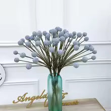 7 Heads 1.96ft Artificial Pompom Ball Plant Branch DIY Wedding Flower Arrangement Material Home Room Table Deco Photo Prop A8349