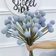 7 Heads 1.96ft Artificial Pompom Ball Plant Branch DIY Wedding Flower Arrangement Material Home Room Table Deco Photo Prop A8349